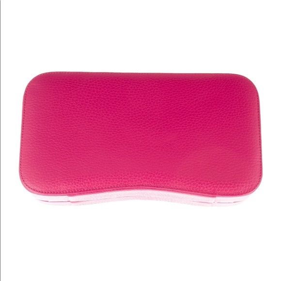 Moni & J Pink Leather Soaring Eagle Clutch Bag - Picture 3 of 6